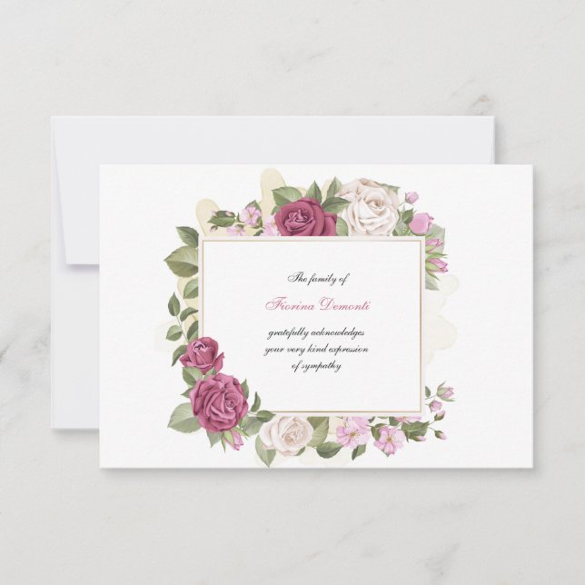 Sincera tarjeta de agradecimiento (Anverso)