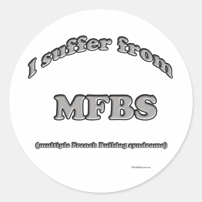 Síndrome de Bulldog francés - Pegatina (Anverso)