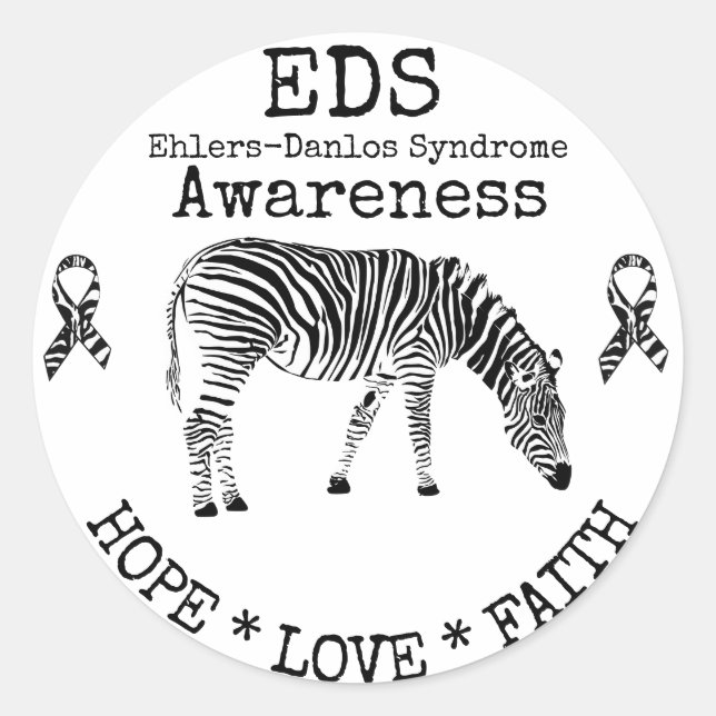Síndrome de Zebra Ehlers-Danlos Pegatina EDS (Anverso)