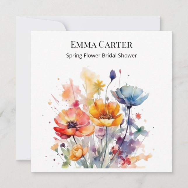 Sinfonía de flores silvestres: colorida acuarela d (Anverso)