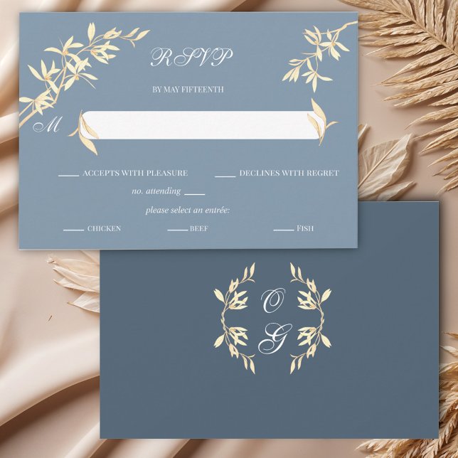 Sinfonía floral eterna en boda azul RSVP (Subido por el creador)