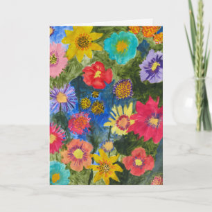 Sinfonía floral - Tarjeta de felicitación en blanc