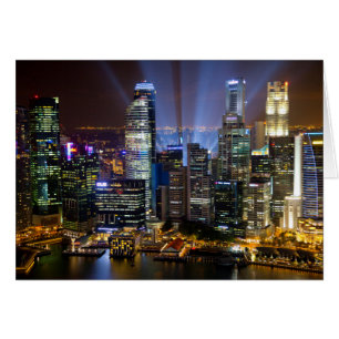Singapur downtown ciudad por la noche