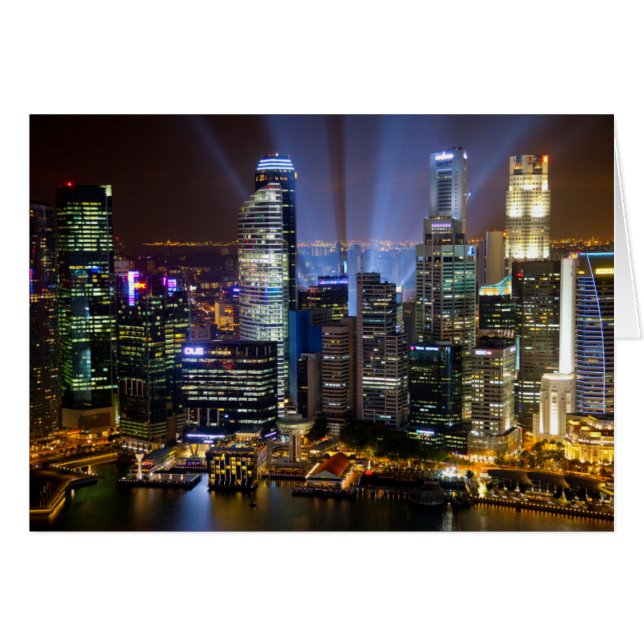 Singapur downtown ciudad por la noche (Anverso (Horizontal))