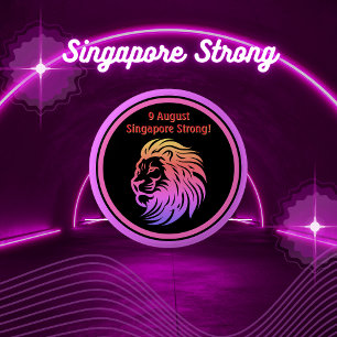 ¡Singapur fuerte! botón Día nacional