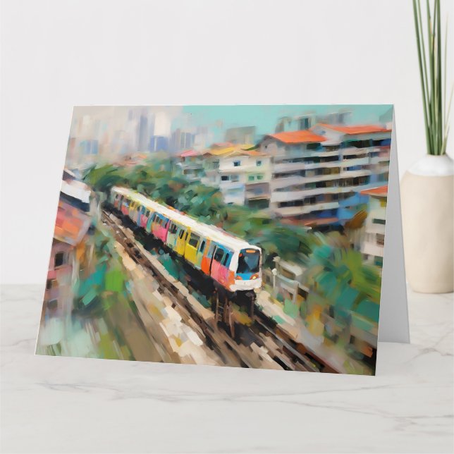 Singapur MRT Gran tarjeta de felicitación plegada (Anverso)