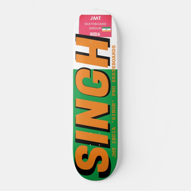 SINGH JMT INDIA 8 Placa para skateboard de 1/4" (Anverso)