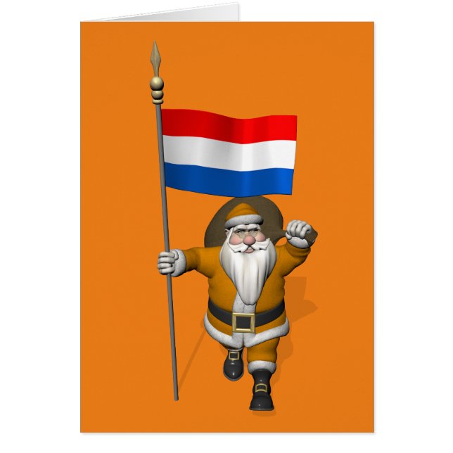 Sinterklaas With Ensign Of The Netherlands (Frente)
