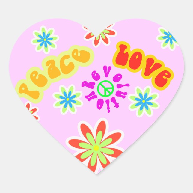 Sintiendo a sesenta hippy Pegatina (Anverso)