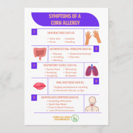 Síntomas De Una Alergia Del Maíz 5x7 Tarjetas