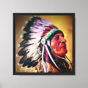 "Sioux Chief" arte original Impresión en lienzo es