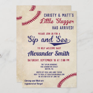 Sip con temas de béisbol y ver invitaciones