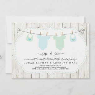 Sip de Twin Boys personalizado y ver invitación