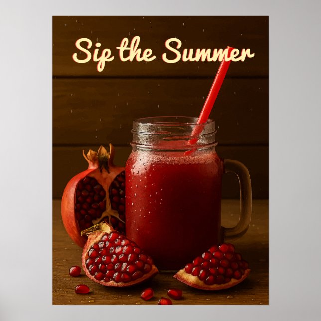 Sip el verano - Impresión de arte de jugo granate (Frente)