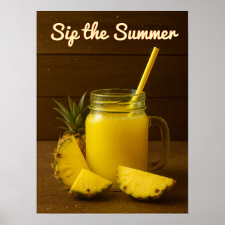 Sip el verano - Impresión del arte del jugo de piñ