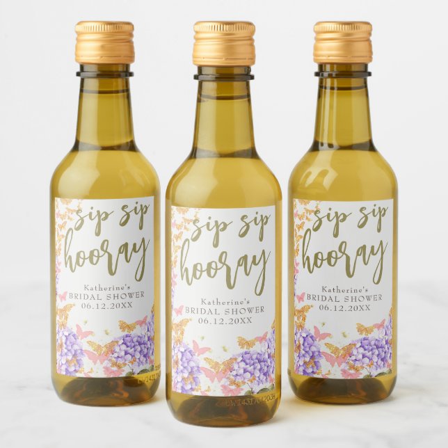 Sip Hooray Boho Moda Butterfly de oro ducha de nov (Botellas)