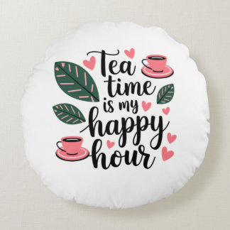 Sip, Relax, Repetir - Tiempo de té Almohada redond