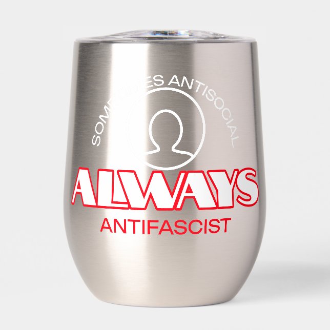 Sip & Resist: Tumbler de vino antifascista (Frente)