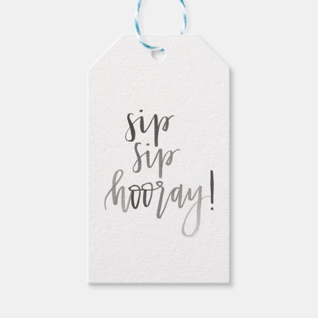 Sip Sip Hooray - Etiqueta de regalo (Anverso)
