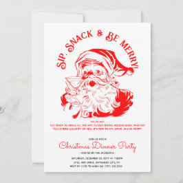 Sip Snack & Be Merry Graciosa Invitación de Santa 
