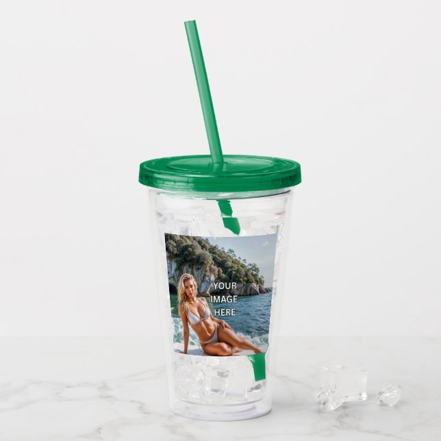 ¡SIP! 🥤 Vaso Acrílico Personalizado con Diseño de (Anverso (hielo))