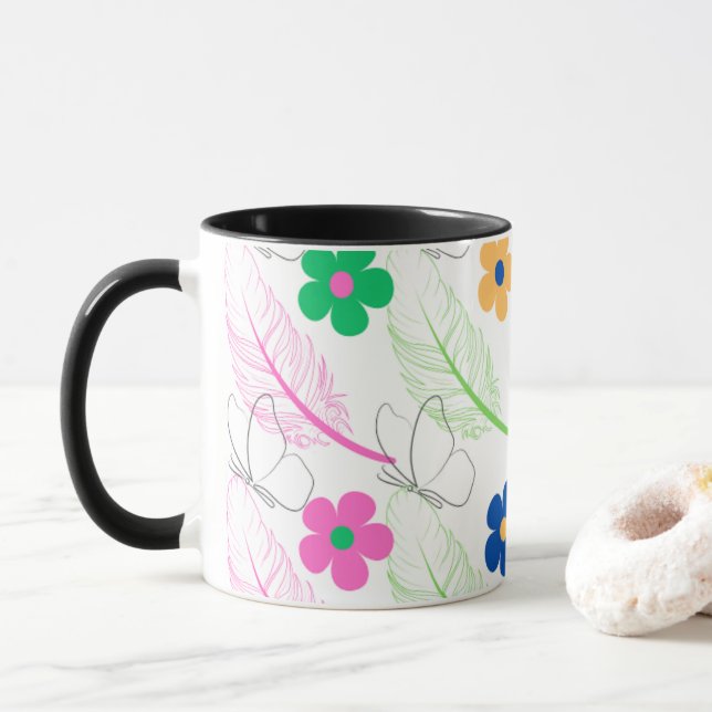 "Sip with Flair: tazas y tazas impresas" (Con donut)