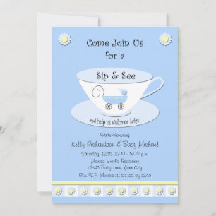 Sip y ver invitaciones Baby Boy Shower