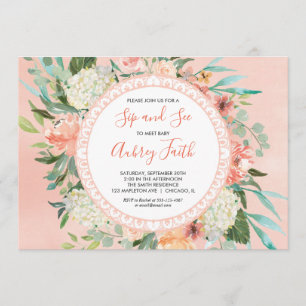 Sip y ver invitaciones de bebé, conocer y saludar