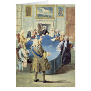 Sir Robert Walpole que dirige su gabinete