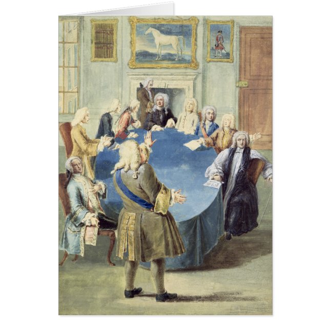 Sir Robert Walpole que dirige su gabinete (Frente)