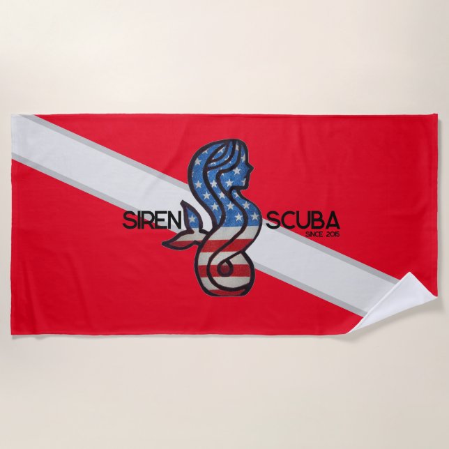 SIREN SCUBA - Bandera Patriota/Buceadora, toalla d (Anverso)