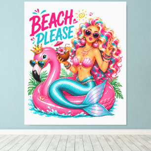 *Sirena -100% Lienzo Envuelto Personalizable (Bril