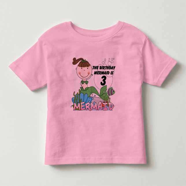 Sirena 3 camisetas de cumpleaños y regalos (Anverso)