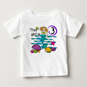 Sirena 3 cumpleaños camisetas y regalos de T