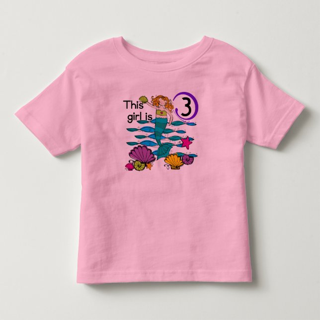 Sirena 3 cumpleaños camisetas y regalos de T (Anverso)