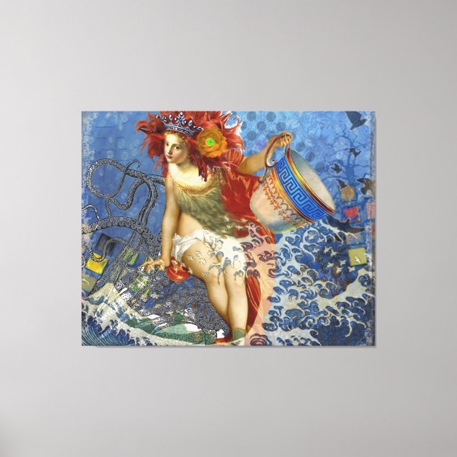 Sirena Acuario Arte Azul Gótico (Anverso)