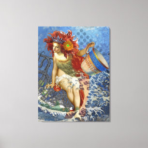 Sirena Acuario Arte Azul Gótico