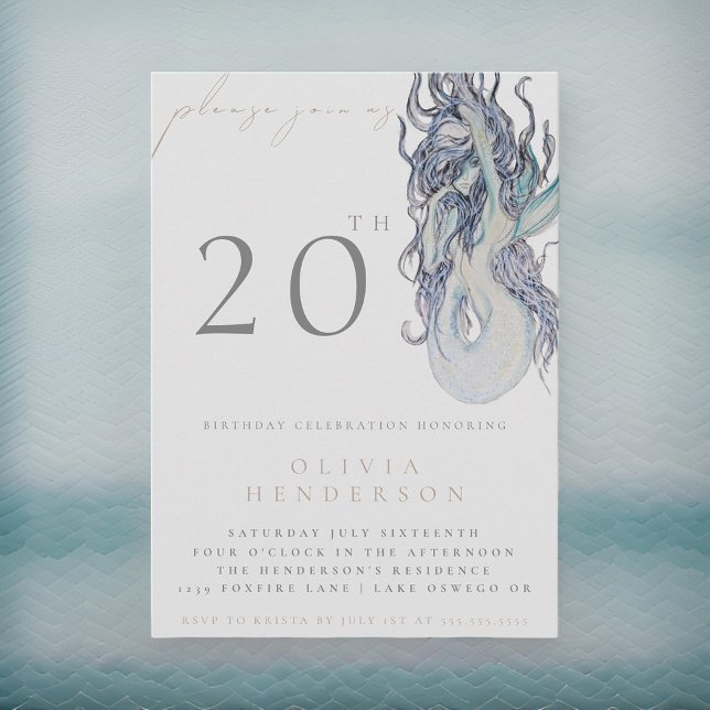 Sirena adulta CUALQUIER Invitación de fiesta de cu (Subido por el creador)