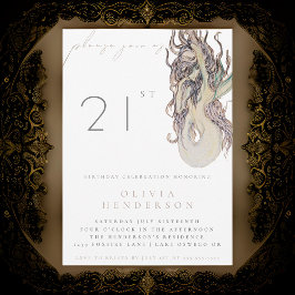 Sirena adulta CUALQUIER Invitación de fiesta de cu