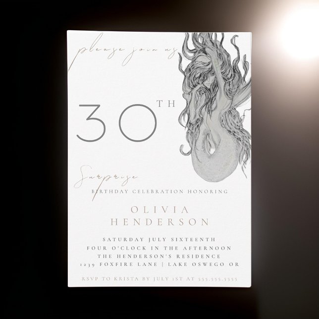 Sirena adulta CUALQUIER Sorpresa Invitación a Cump (Subido por el creador)