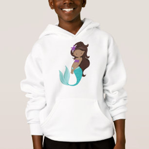 Sirena afroamericana, pelo marrón, pez estrella