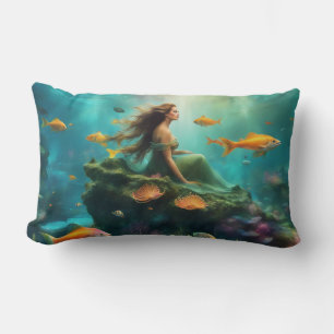 Sirena - almohada lumbar de 13" x 21"