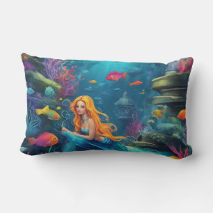 Sirena - almohada lumbar de 13" x 21"