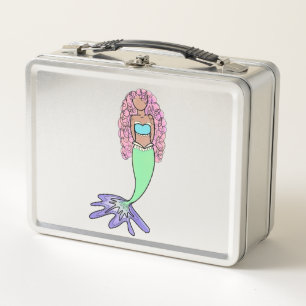 sirena arcoíris rosa azul morado verde negro rizad