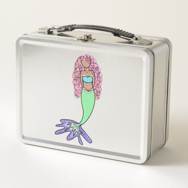 sirena arcoíris rosa azul morado verde negro rizad (Anverso)