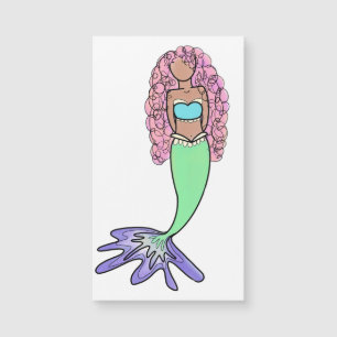 sirena arcoíris rosa azul morado verde negro rizad