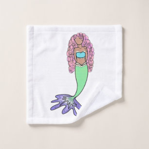 sirena arcoíris rosa azul morado verde negro rizad