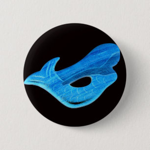 sirena azul en botón negro