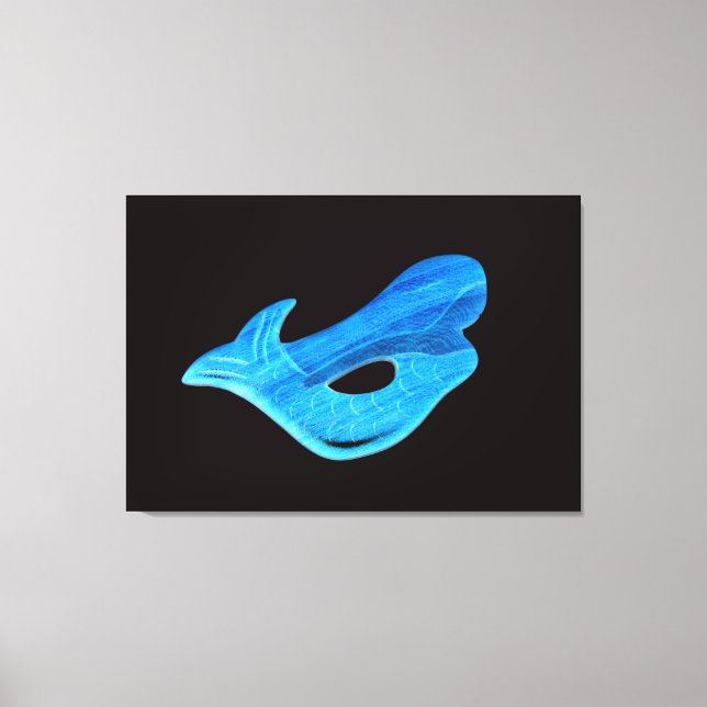 sirena azul en lienzo envuelto en negro (Anverso)