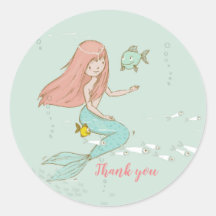 Sirena bajo el mar Gracias pegatinas